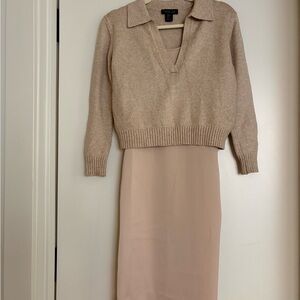 Rachel Zoe Tan Knit Top and Dress Ensemble